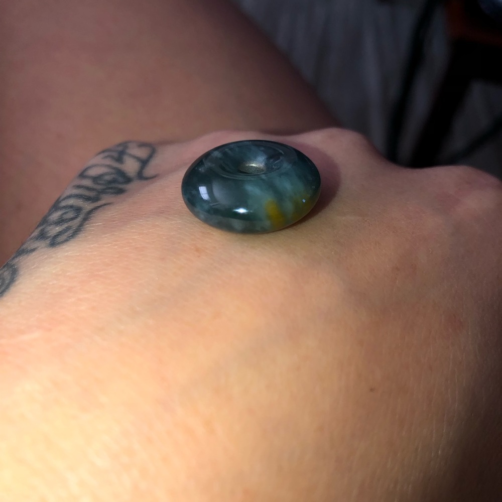 Princesa Blue Guatemalan Jadeite Donut - Picture 9 of 13